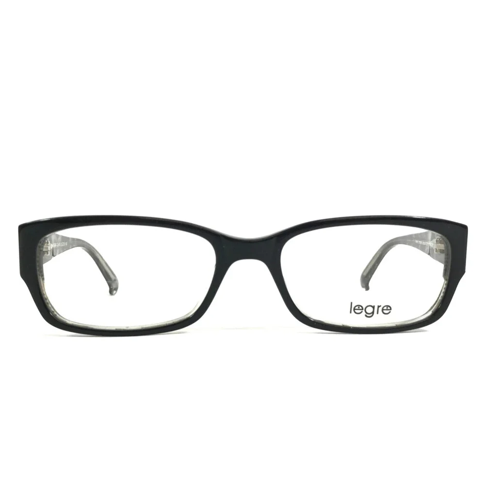 Legre Eyeglasses Frames LE-096 Col. 610 Black Gray Rectangle Full Rim 53-18-140